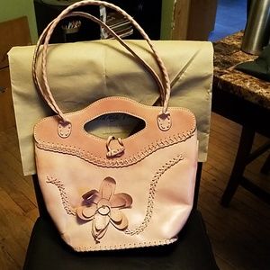 Patricia Nash Italian leather Pink Flower bag